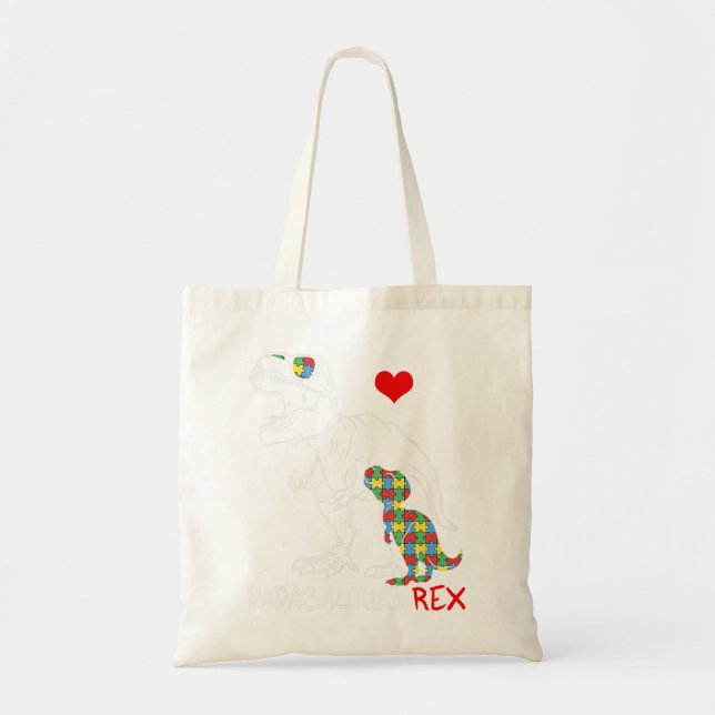 Tote Bag Dadasaurus Daddy Rex Sensibilisation sur l'autisme (Devant)