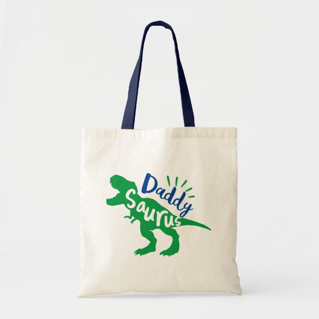 Tote Bag Daddy Saurus T-Rex Silhouette (Devant)