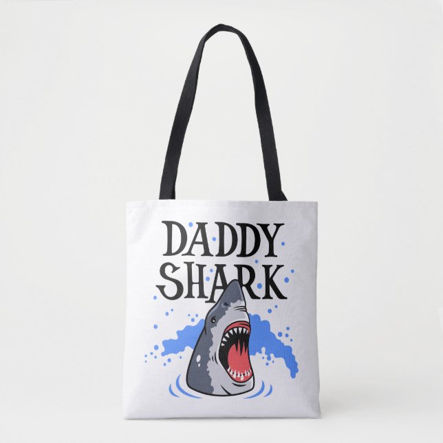 Tote Bag Daddy Shark - Grand Blanc (Devant)