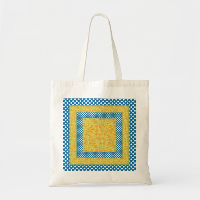 Tote Bag Daffodiques et Pois Bleus et Blancs (Devant)