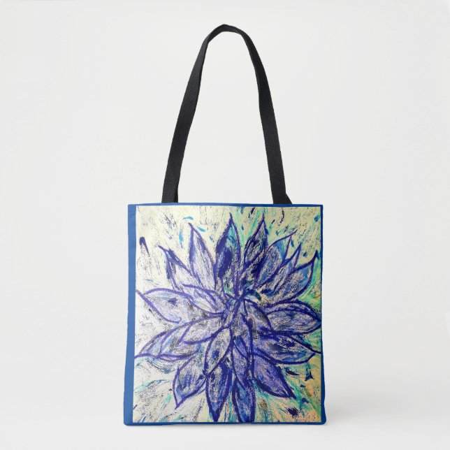 Tote Bag Dahlia Bleu Rare (Devant)