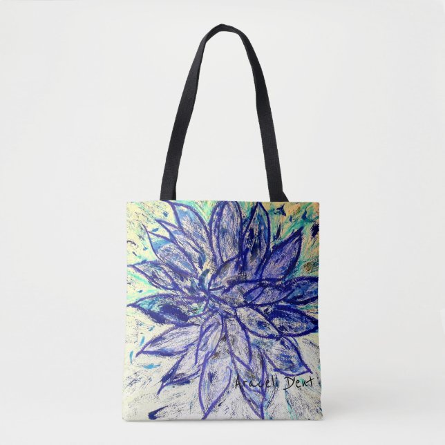 Tote Bag Dahlia Bleu Rare (Devant)