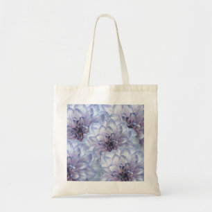 Tote Bag Dahlia fleurs lilas lavande bleu élégant floral