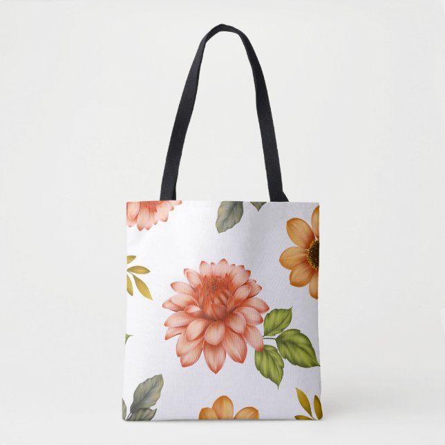 Tote Bag Dahlia Fougueux en Fleur (Devant)