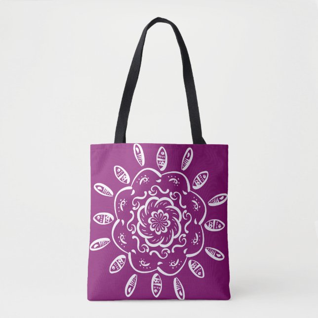 Tote Bag Dahlia Mandala (Devant)