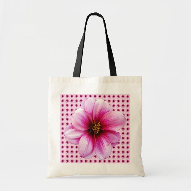 Tote Bag Dahlia rose floral botanique (Devant)