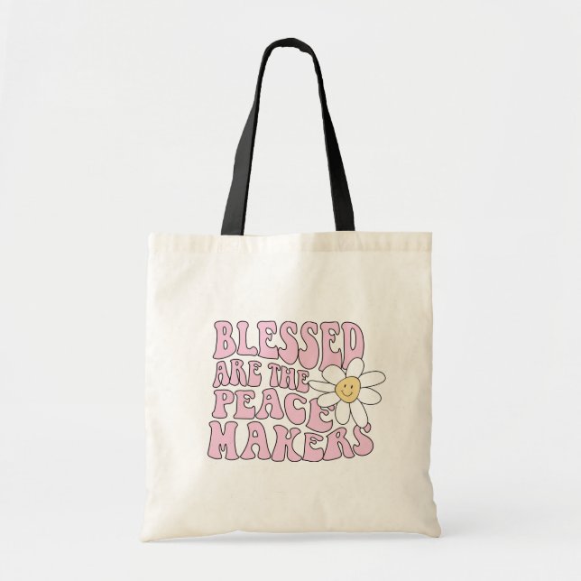 Tote Bag Daisy et les artisans de la paix Slogan (Devant)