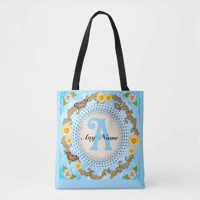 Tote Bag Daisy Jaune Monogramme  (Devant)