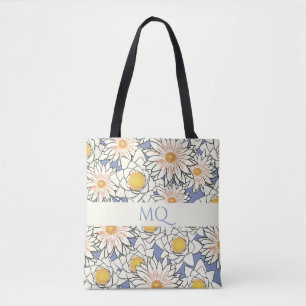 Tote Bag Daisy Monogram Spring Floral