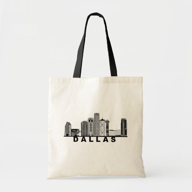 Tote Bag Dallas Skyline Silhouette  (Devant)