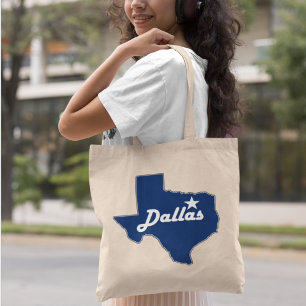 Tote Bag Dallas, Texas Lone Star State Map Cute DFW Texan