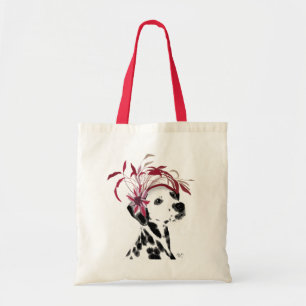 Tote Bag Dalmate avec Fascinator rouge