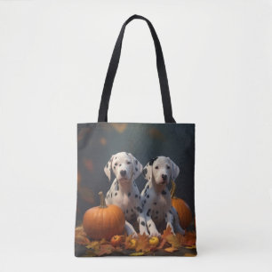 Tote Bag Dalmatian chiot Automne Délice Citrouille