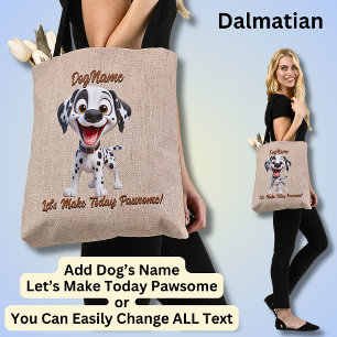 Tote Bag Dalmatien - Ajouter le nom du chien, modifier le t