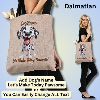 Tote Bag Dalmatien - Ajouter le nom du chien, modifier le t
