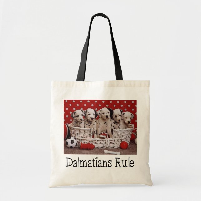 Tote Bag Dalmatiens Amour des Chiens coquelicots - points n (Devant)