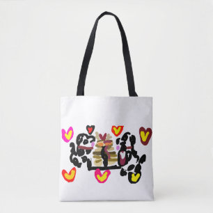 Tote Bag Dalmatiens mangeant des crêpes à la Saint-Valentin