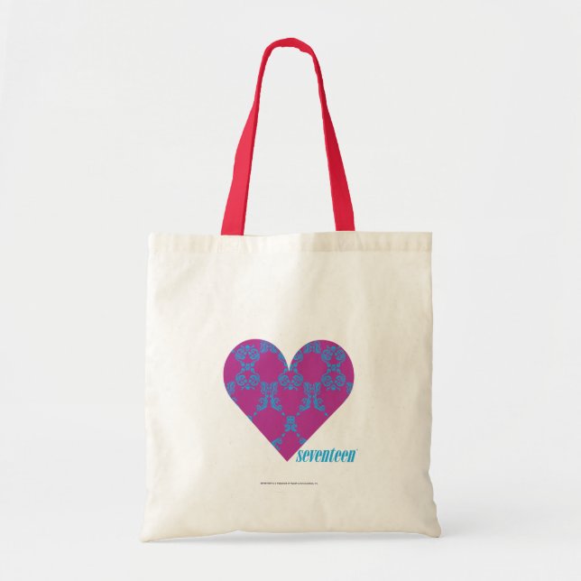 Tote Bag Damassé 4 Aqua-Pourpres (Devant)