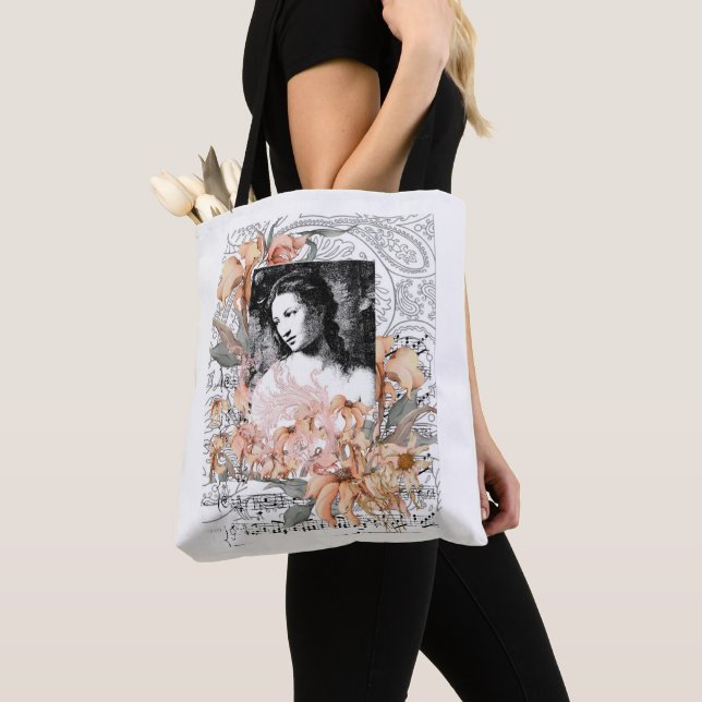 Tote Bag Dame aux fleurs (De près)
