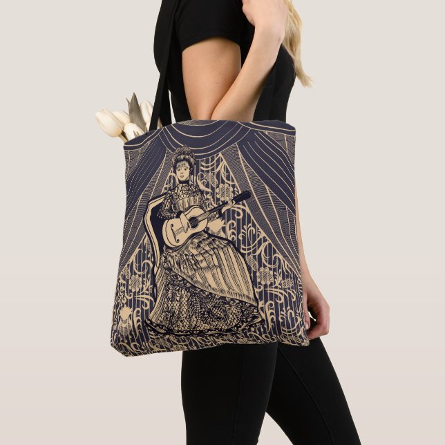 Tote Bag Dame avec guitare (De près)