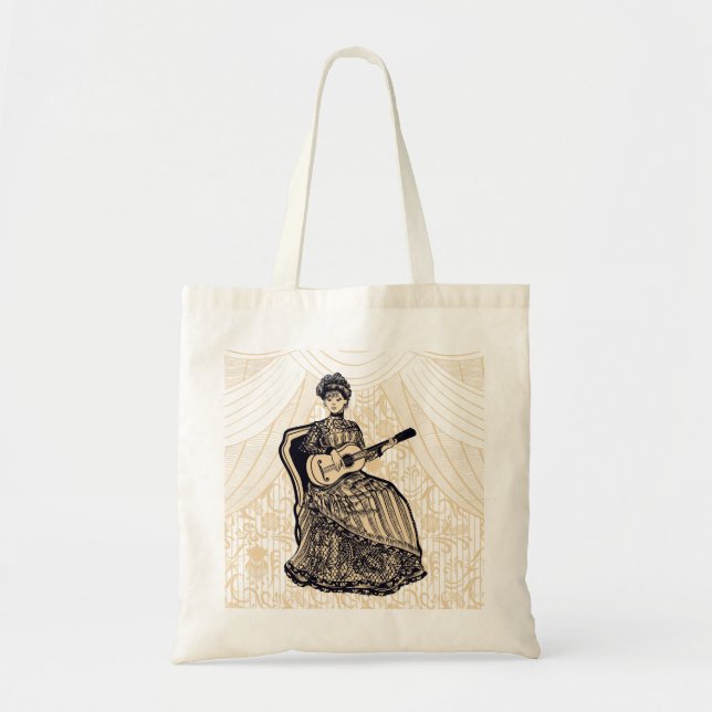 Tote Bag Dame avec guitare (Devant)