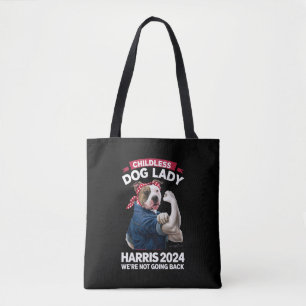 Tote Bag Dame Chien Sans Enfant Vote Kamala Élection 2024