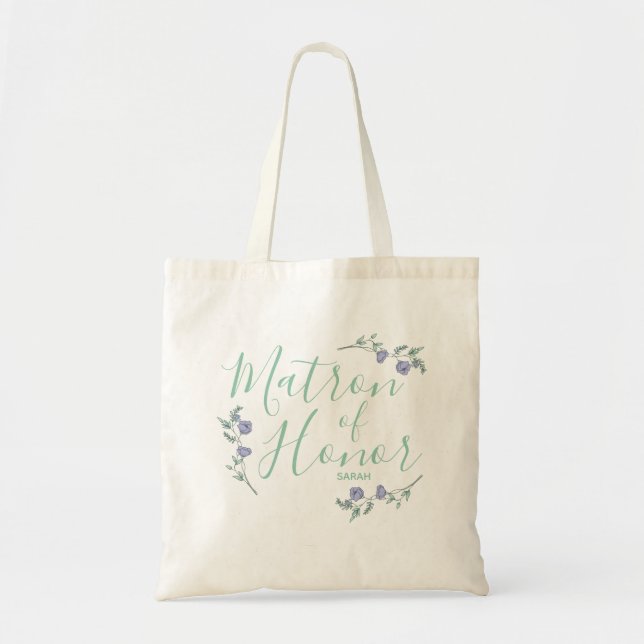 Tote Bag Dame de honneur, lavande et Fourre-tout floral (Devant)