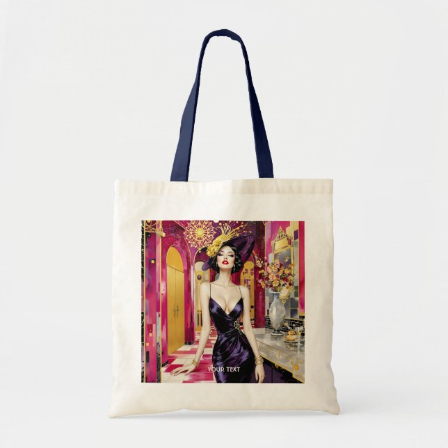 Tote Bag Dame Fantastique Mignonne Art Déco (Devant)