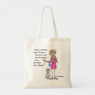 Tote Bag Dame oublieuse en texte rouge