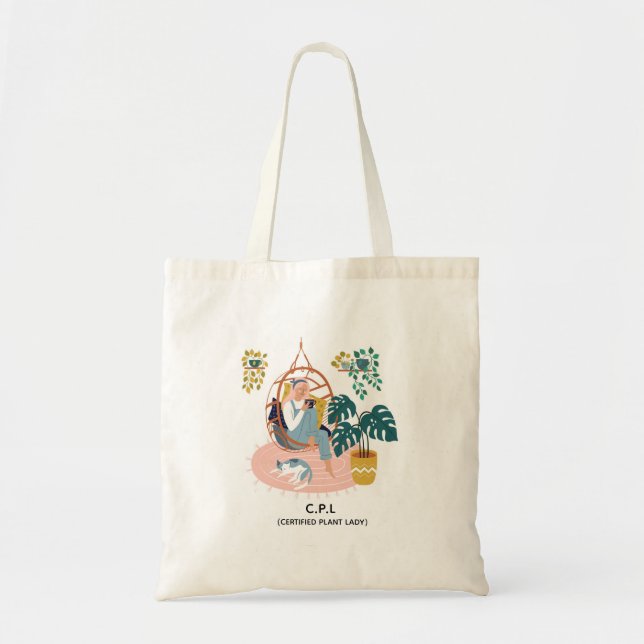 Tote Bag Dame Plante certifiée (Devant)