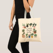 Tote Bag Dame Plante folle | Chic Plantes pointillés (Devant (produit))