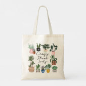 Tote Bag Dame Plante folle | Chic Plantes pointillés (Dos)