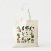 Tote Bag Dame Plante folle | Chic Plantes pointillés (Devant)