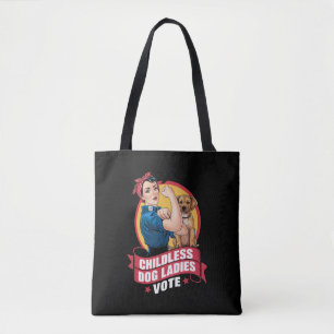 Tote Bag Dames de chats sans enfants votent chien The Rivet