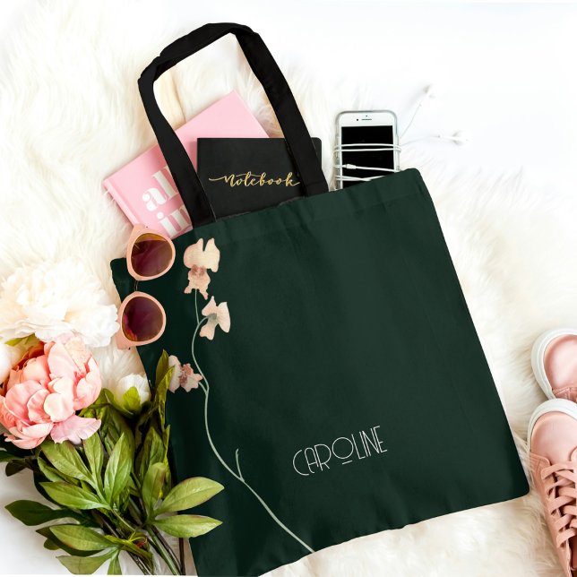 Tote Bag Dames Elégante Black Floral Boho mignonne (Créateur téléchargé)