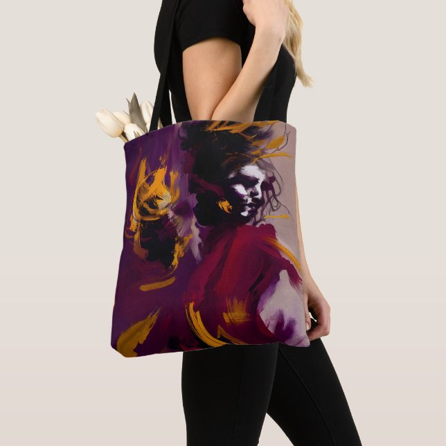 Tote Bag Dance Of The Mind – Expressive Abstract Figure (De près)
