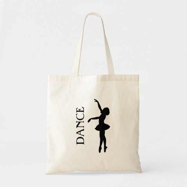 Tote Bag Dance Typography with Ballerina Silhouette (Devant)