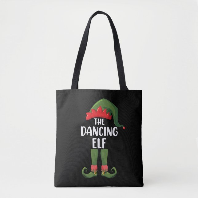 Tote Bag Dancing Elf Famille de jumelage Groupe Noël (Devant)