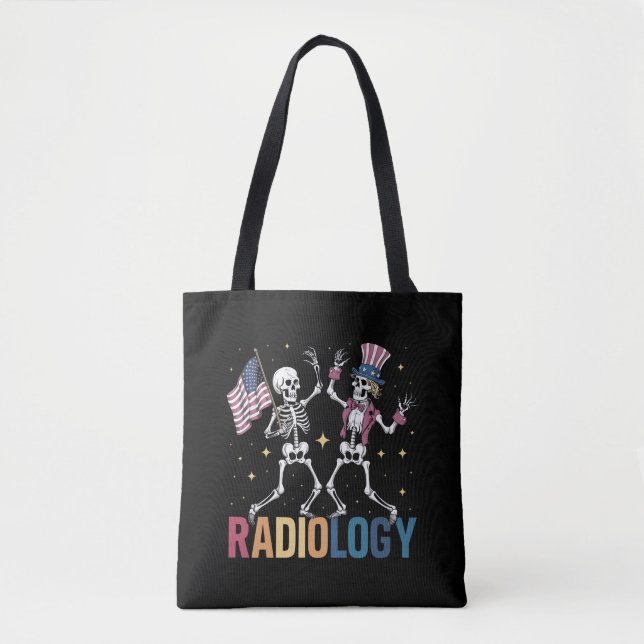 Tote Bag Dancing Skeleton Radiologie Radiologie Radiographi (Devant)