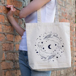 Tote Bag Dancing Whales<br><div class="desc">Two magical whales dancing on a beautiful background of stars and a moon.</div>