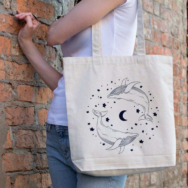 Tote Bag Dancing Whales (Créateur téléchargé)