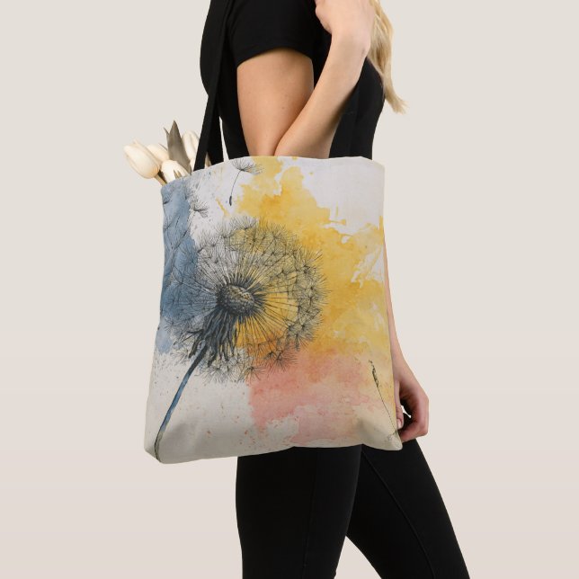 Tote Bag Dandelion aquarelle Fourre-tout (De près)