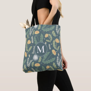 Tote Bag Dandelion Floral Weed Motif