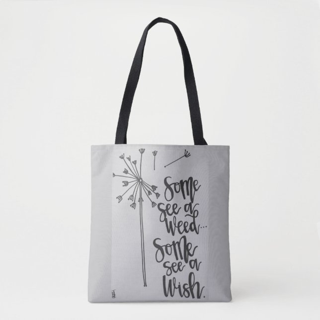 Tote Bag Dandelion inspiration - mauvaise herbe/souhait (Devant)