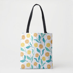 Tote Bag Dandelion jaune motif floral - Inspiré par la natu