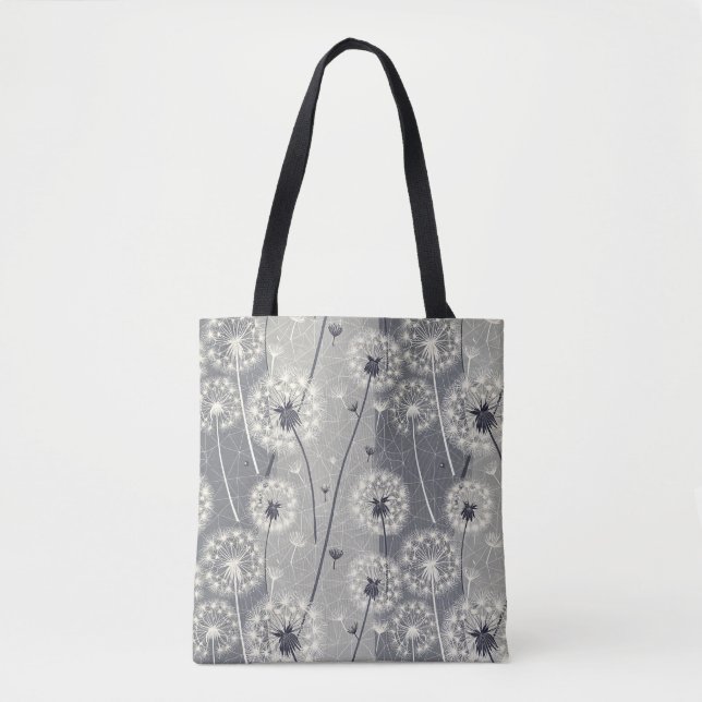 Tote Bag Dandelion monochrome moderne (Devant)
