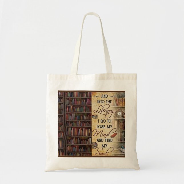 Tote Bag Dans la bibliothèque Je vais (Devant)