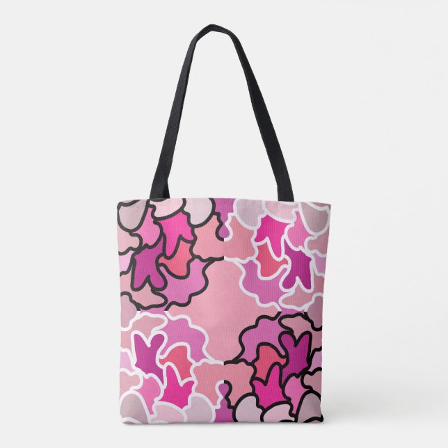 Tote Bag Dans L'Art Motif Géométrique Rose Du Milieu Du Siè (Dos)