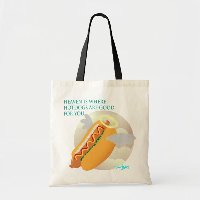 Tote Bag Dans le ciel, les hot dogs sont bons pour vous (Devant)
