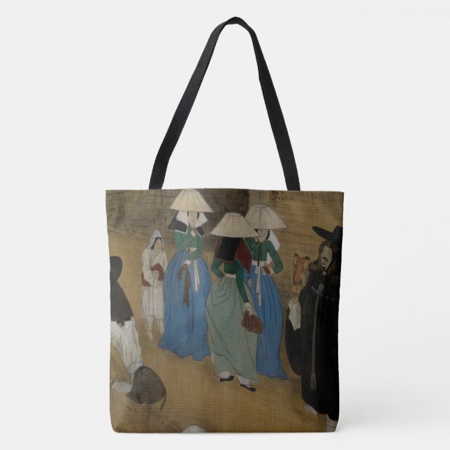 Tote Bag "Dans le marché" Art asiatique classique sur un (Devant)